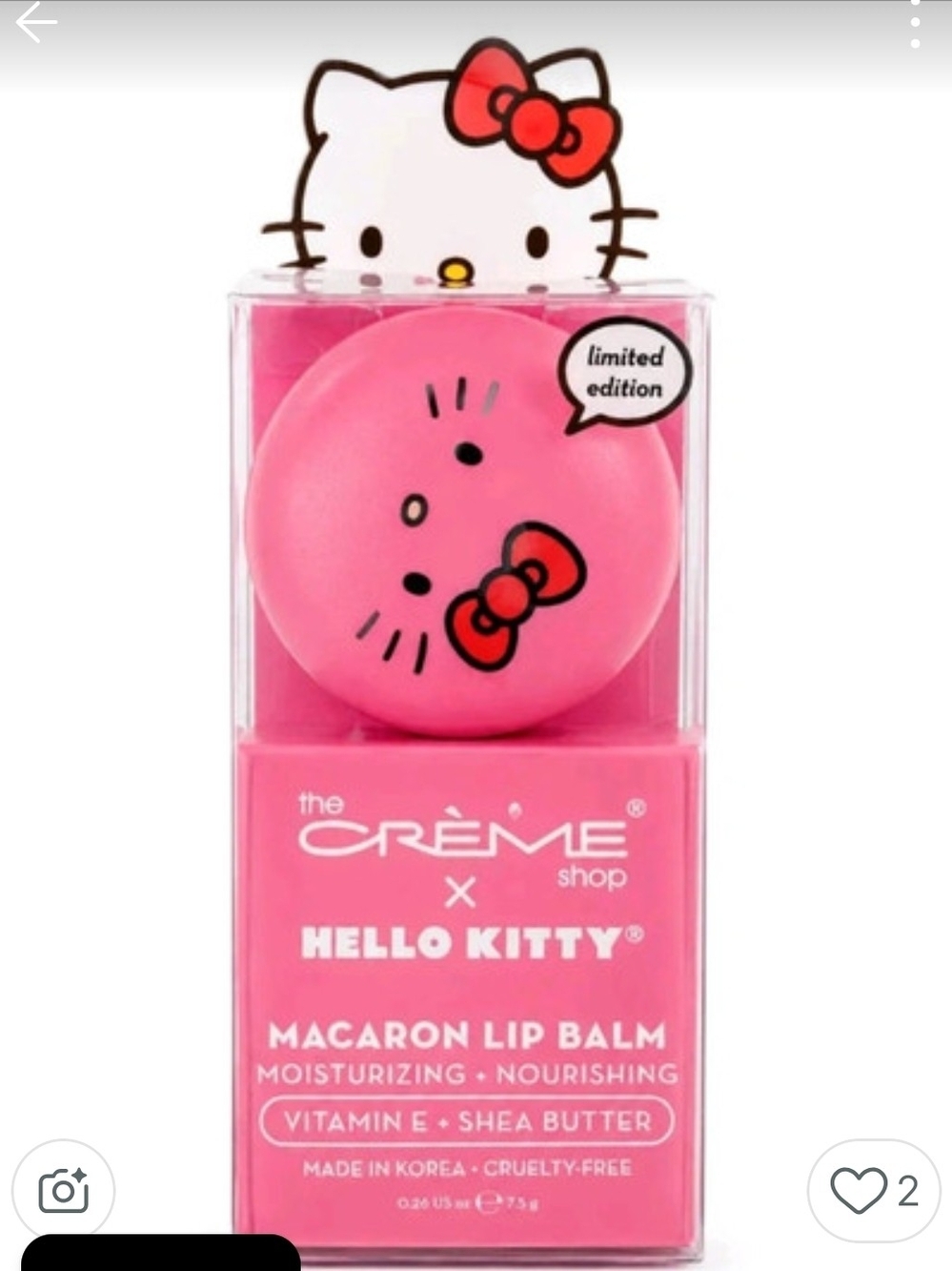 The Crème Shop x Hello Kitty Pink Macaron Lip Balm — Hydrating Pink Balm